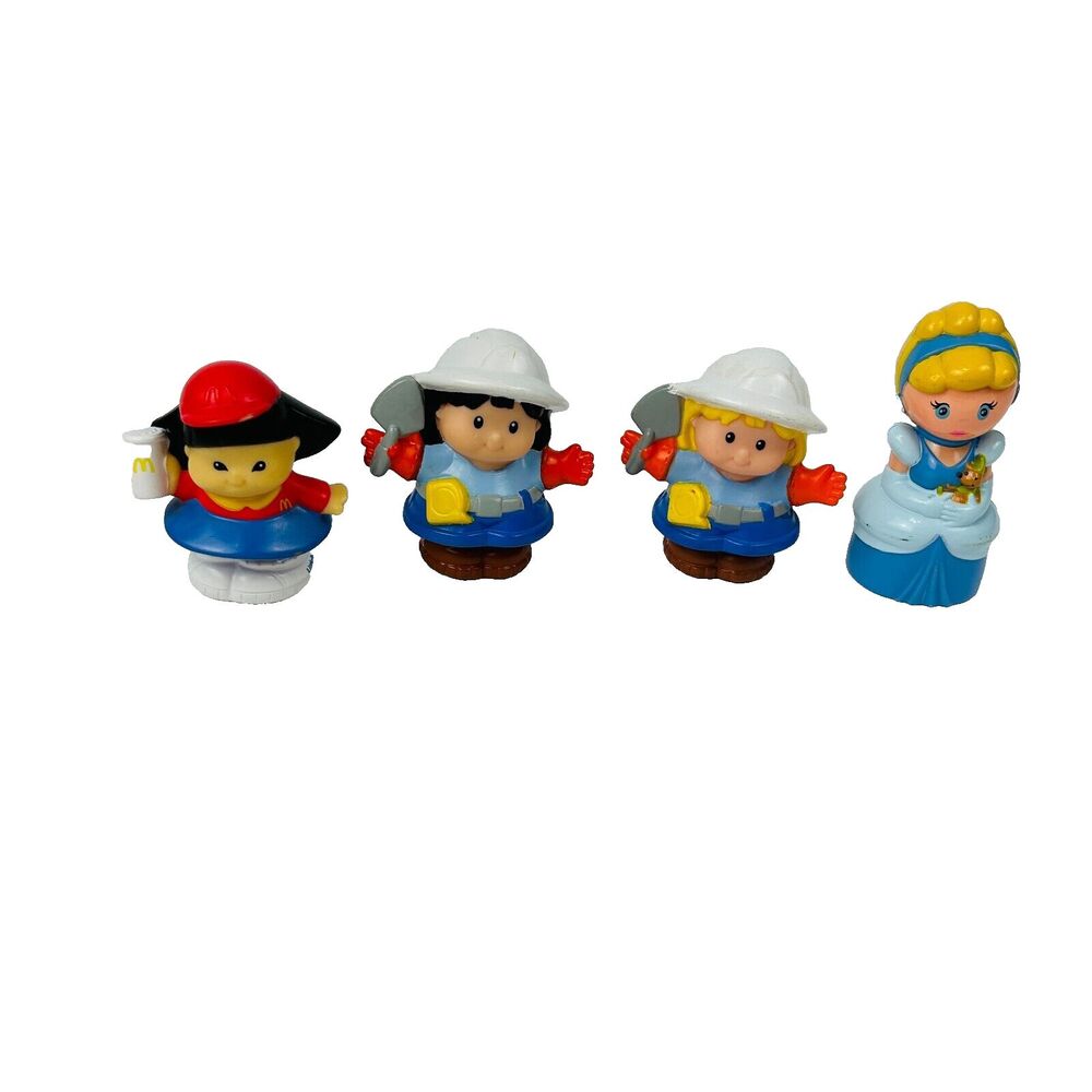 Vtg Fisher Price Little People Figurines‎ Lot of 4 Worker, Princess Mcdonalds
